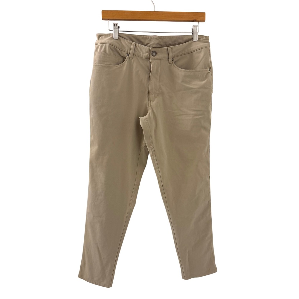 Lululemon Mens Commission Chino Pants Tan Khaki Trousers Size 32 Preppy